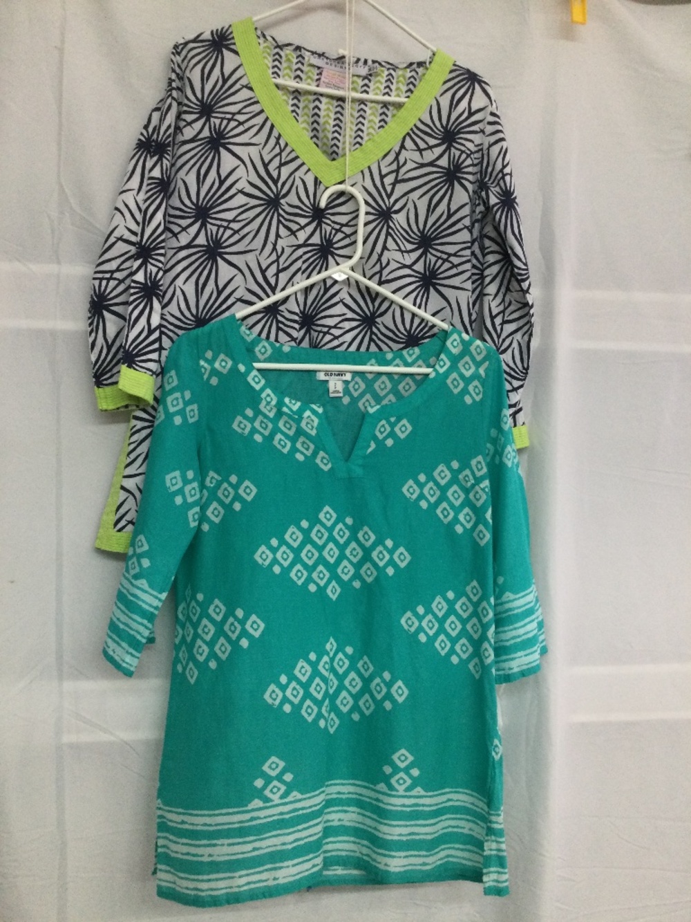 2 Cotton Lightweight Tunic Tops, one Small, One Medium, Both Roomy, Flowy